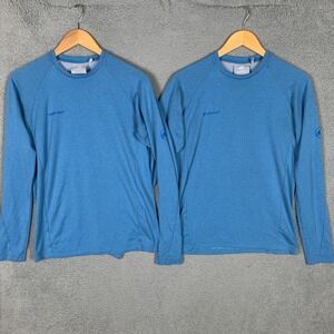 Mammut Aegility T-Shirt Mens Small Blue Long Sleeve‎ Stretch Baselayer Lot of 2